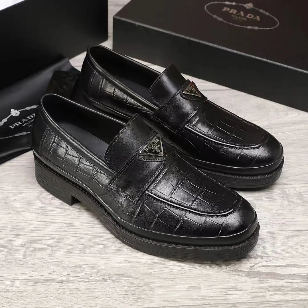 Men's shoes 💰540 💰💰🎩🎩【Prada】Counter 1:1⬆️original reproduction, absolute quality🆗original outsole, high-quality imported rubber, wear-resistant and non-slip, never degummed, upper material: imported first-layer cowhide➕anti-slip foam outsole, official website material, inner material: water-dyed 🐂leather lining, optional! Code number 38-45
